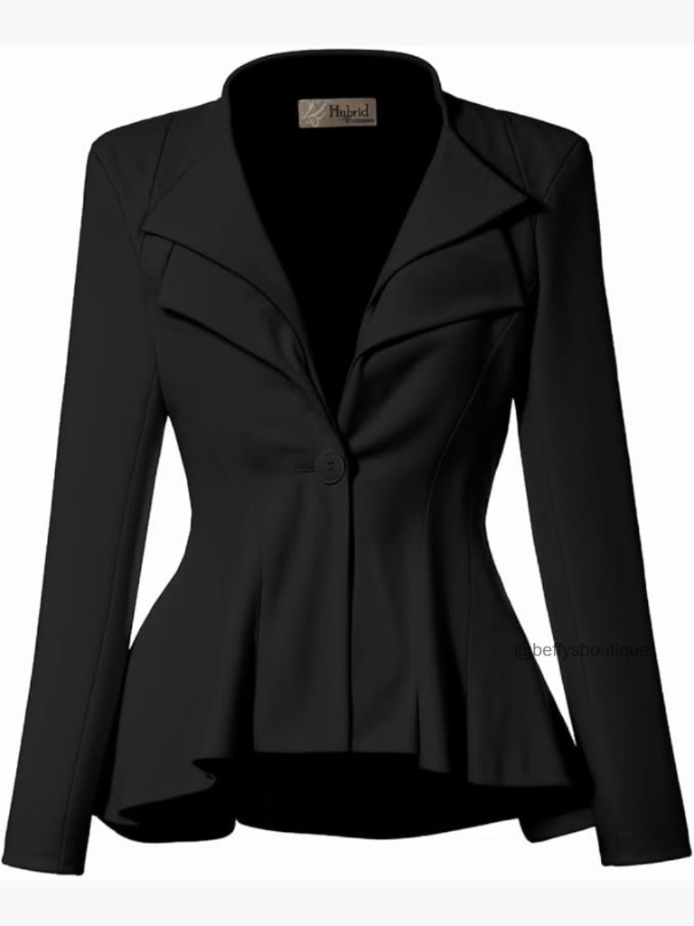 Women's Casual Work Office Dressy Double Lapel Peplum Blazer